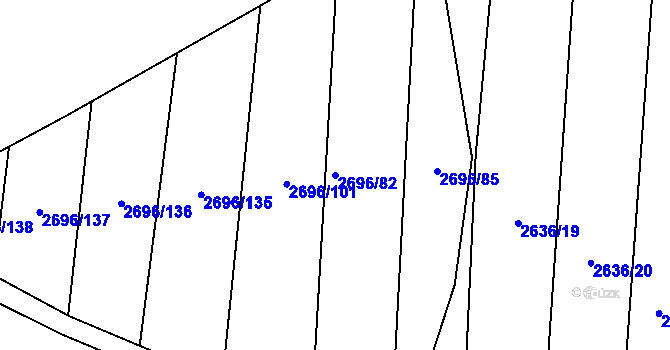 Parcela st. 2696/82 v KÚ Svatobořice, Katastrální mapa