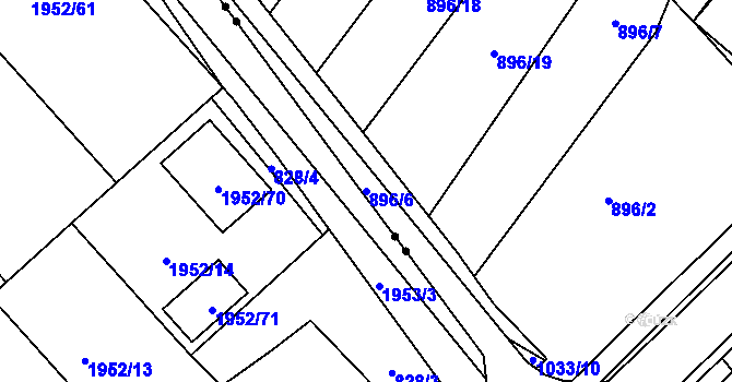 Parcela st. 896/6 v KÚ Svatobořice, Katastrální mapa