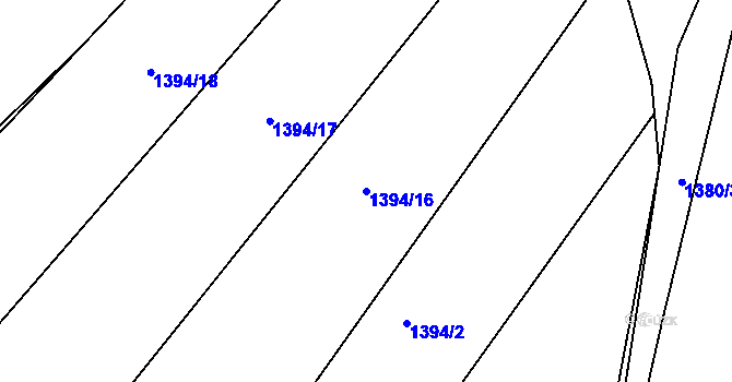Parcela st. 1394/16 v KÚ Svatobořice, Katastrální mapa