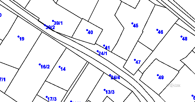 Parcela st. 24/1 v KÚ Svatobořice, Katastrální mapa