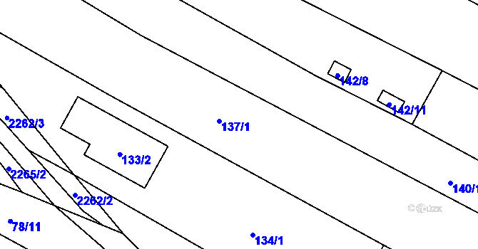 Parcela st. 137/2 v KÚ Svatobořice, Katastrální mapa