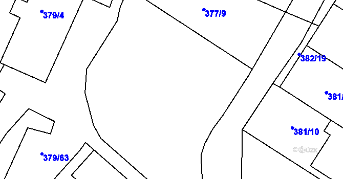 Parcela st. 380/1 v KÚ Svatobořice, Katastrální mapa