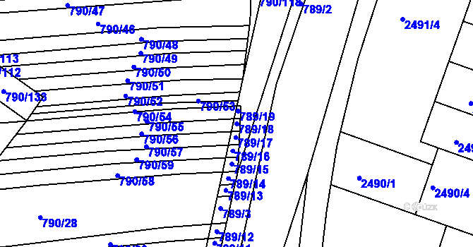 Parcela st. 789/18 v KÚ Svatobořice, Katastrální mapa