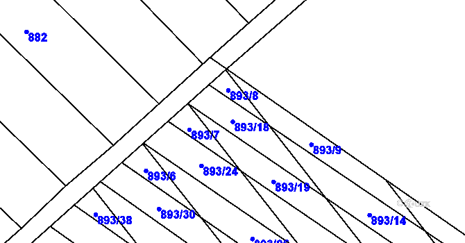 Parcela st. 893/18 v KÚ Svatobořice, Katastrální mapa