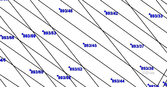 Parcela st. 893/45 v KÚ Svatobořice, Katastrální mapa