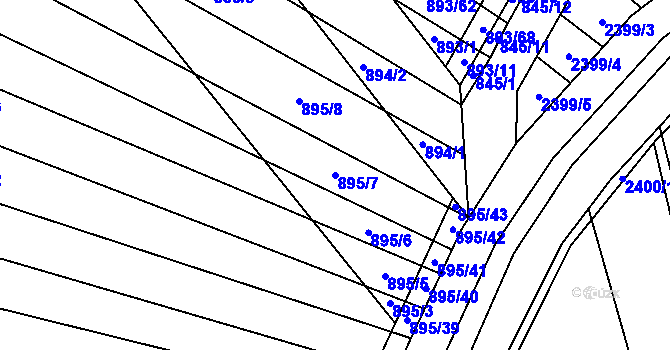Parcela st. 895/7 v KÚ Svatobořice, Katastrální mapa