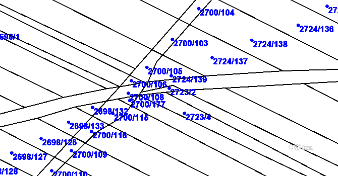 Parcela st. 2723/2 v KÚ Svatobořice, Katastrální mapa