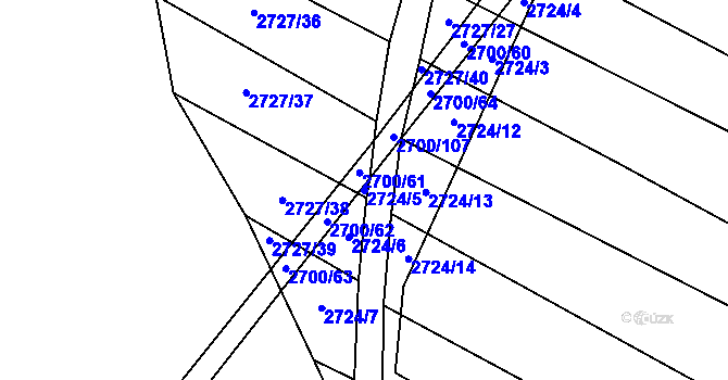 Parcela st. 2724/5 v KÚ Svatobořice, Katastrální mapa
