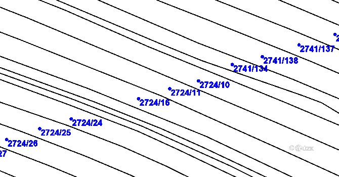 Parcela st. 2724/11 v KÚ Svatobořice, Katastrální mapa