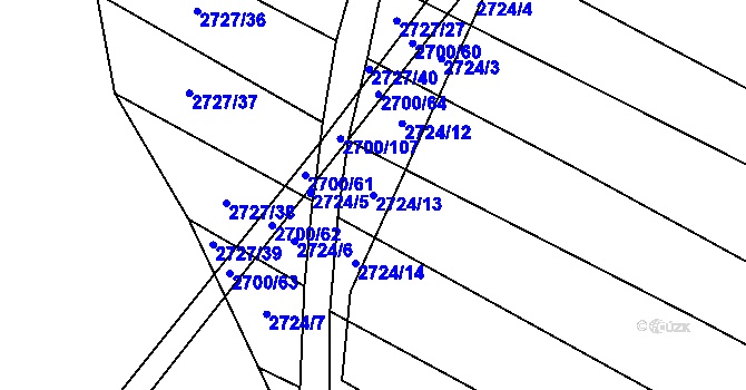 Parcela st. 2724/13 v KÚ Svatobořice, Katastrální mapa