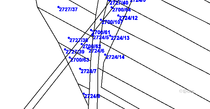 Parcela st. 2724/14 v KÚ Svatobořice, Katastrální mapa