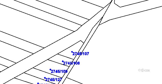 Parcela st. 2745/105 v KÚ Svatobořice, Katastrální mapa