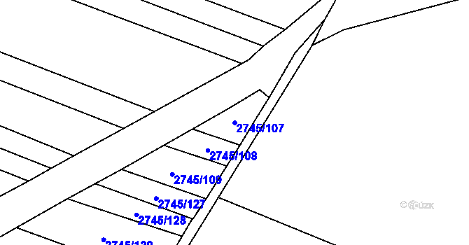 Parcela st. 2745/107 v KÚ Svatobořice, Katastrální mapa