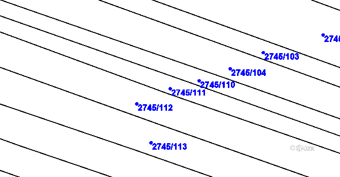 Parcela st. 2745/111 v KÚ Svatobořice, Katastrální mapa