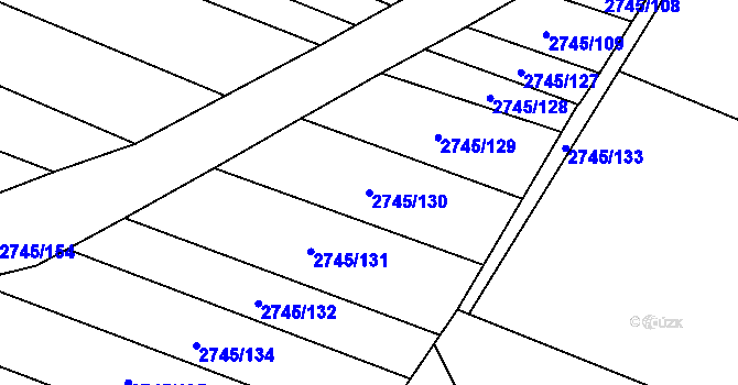 Parcela st. 2745/130 v KÚ Svatobořice, Katastrální mapa