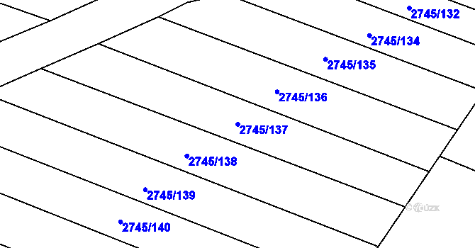 Parcela st. 2745/137 v KÚ Svatobořice, Katastrální mapa