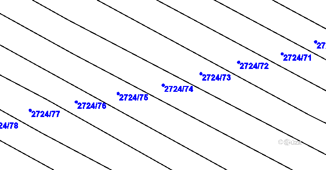 Parcela st. 2724/74 v KÚ Svatobořice, Katastrální mapa