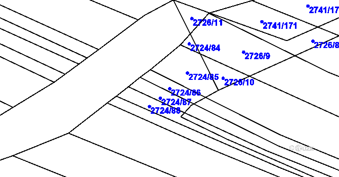 Parcela st. 2724/86 v KÚ Svatobořice, Katastrální mapa
