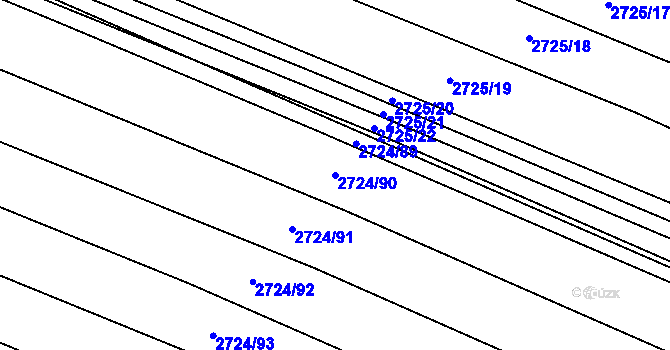 Parcela st. 2724/90 v KÚ Svatobořice, Katastrální mapa