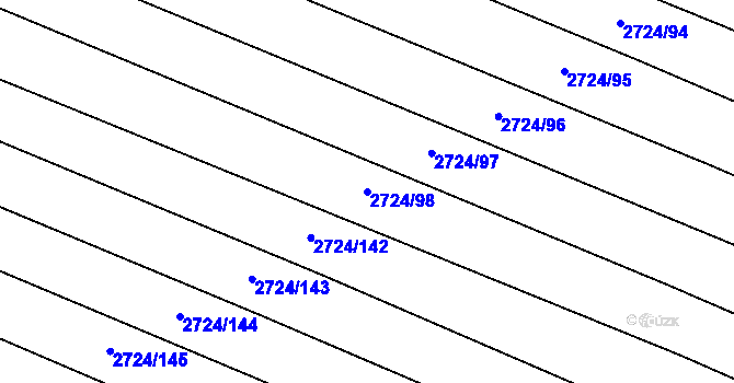 Parcela st. 2724/98 v KÚ Svatobořice, Katastrální mapa
