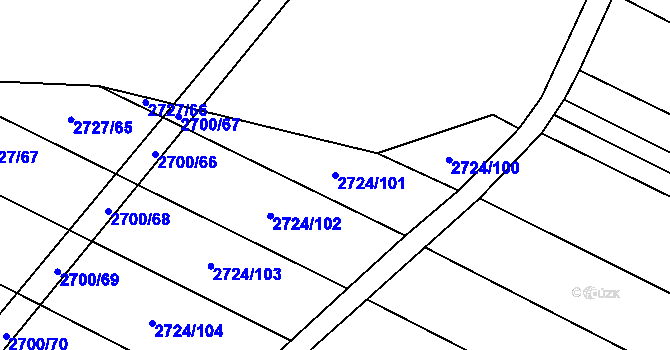 Parcela st. 2724/101 v KÚ Svatobořice, Katastrální mapa