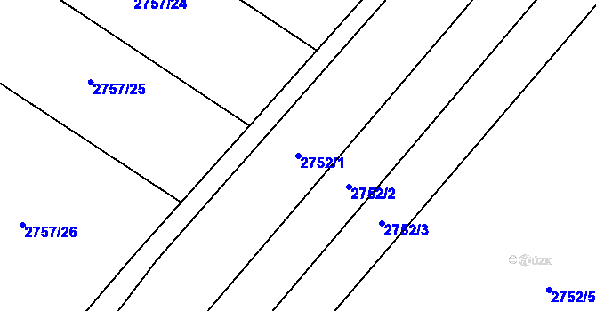 Parcela st. 2752/1 v KÚ Svatobořice, Katastrální mapa