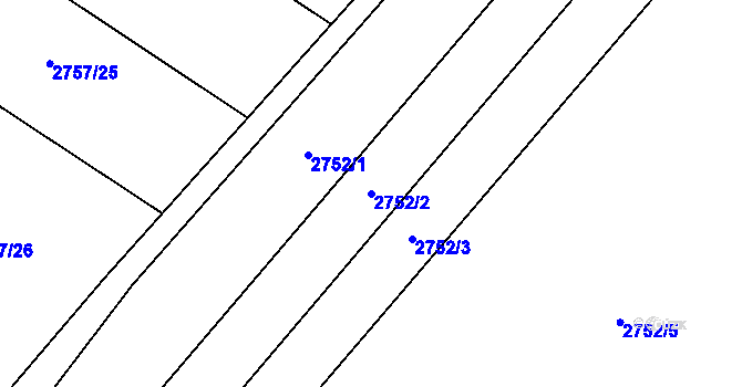 Parcela st. 2752/2 v KÚ Svatobořice, Katastrální mapa