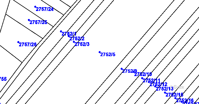 Parcela st. 2752/5 v KÚ Svatobořice, Katastrální mapa