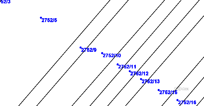 Parcela st. 2752/10 v KÚ Svatobořice, Katastrální mapa