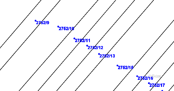 Parcela st. 2752/12 v KÚ Svatobořice, Katastrální mapa