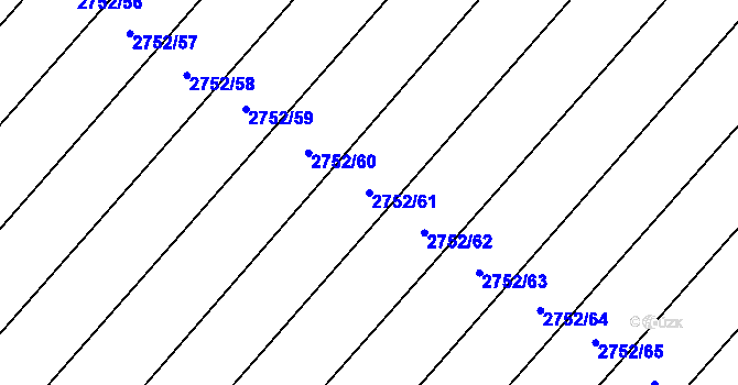 Parcela st. 2752/61 v KÚ Svatobořice, Katastrální mapa