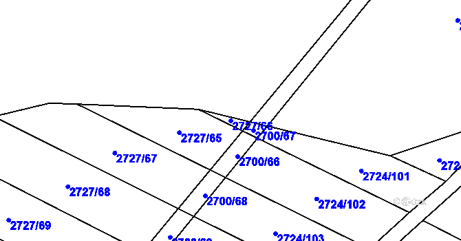 Parcela st. 2727/66 v KÚ Svatobořice, Katastrální mapa