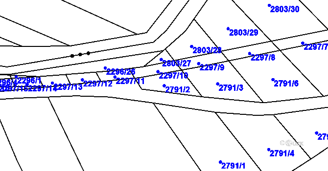 Parcela st. 2791/2 v KÚ Svatobořice, Katastrální mapa