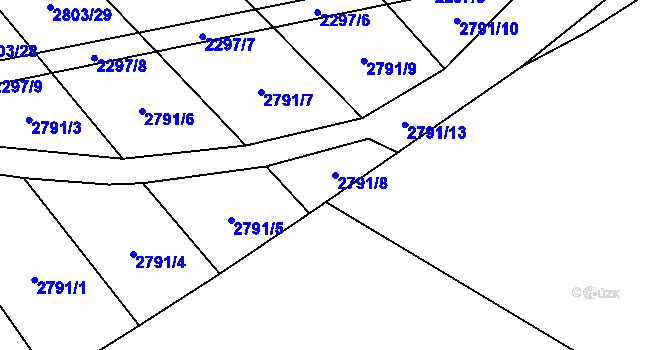 Parcela st. 2791/8 v KÚ Svatobořice, Katastrální mapa