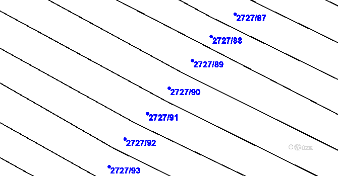 Parcela st. 2727/90 v KÚ Svatobořice, Katastrální mapa