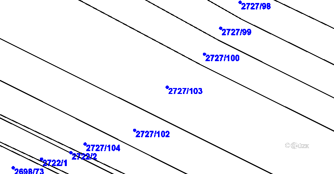 Parcela st. 2727/103 v KÚ Svatobořice, Katastrální mapa