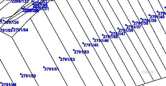 Parcela st. 2791/45 v KÚ Svatobořice, Katastrální mapa