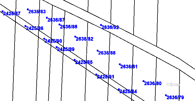 Parcela st. 2636/88 v KÚ Svatobořice, Katastrální mapa