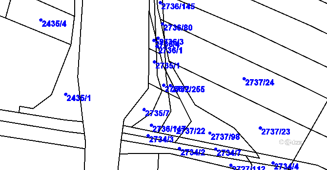 Parcela st. 2736/2 v KÚ Svatobořice, Katastrální mapa