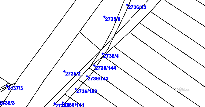 Parcela st. 2736/4 v KÚ Svatobořice, Katastrální mapa
