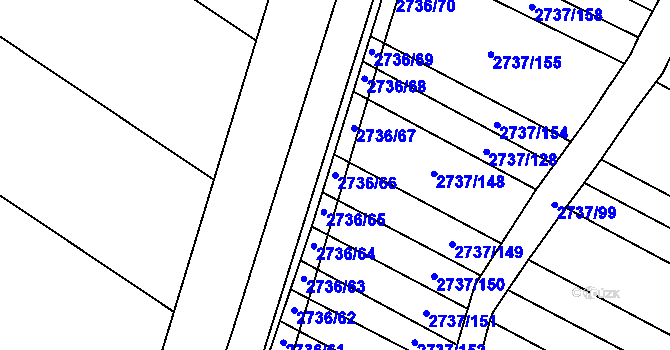 Parcela st. 2736/66 v KÚ Svatobořice, Katastrální mapa