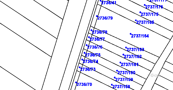 Parcela st. 2736/76 v KÚ Svatobořice, Katastrální mapa