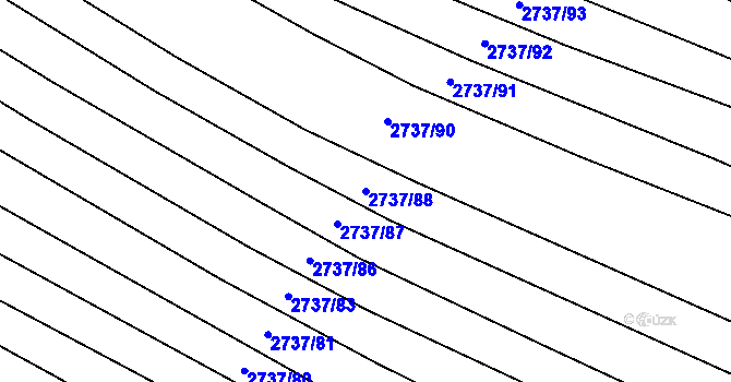 Parcela st. 2737/88 v KÚ Svatobořice, Katastrální mapa