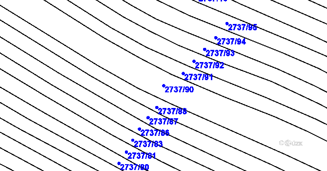 Parcela st. 2737/90 v KÚ Svatobořice, Katastrální mapa