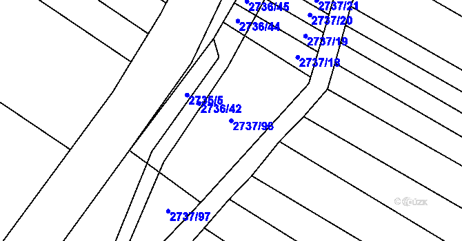 Parcela st. 2737/96 v KÚ Svatobořice, Katastrální mapa