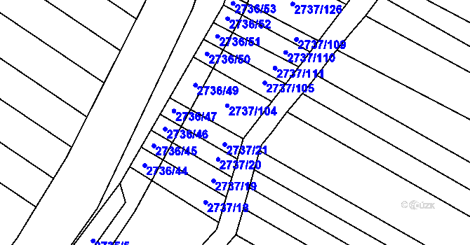 Parcela st. 2737/100 v KÚ Svatobořice, Katastrální mapa