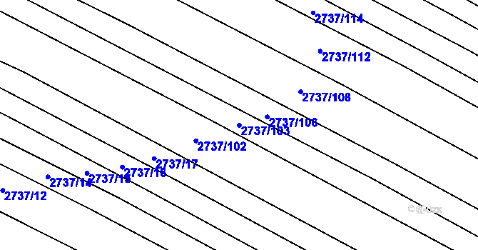 Parcela st. 2737/103 v KÚ Svatobořice, Katastrální mapa