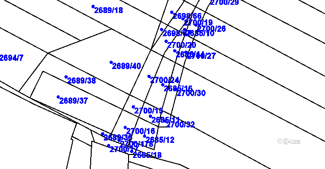 Parcela st. 2685/16 v KÚ Svatobořice, Katastrální mapa