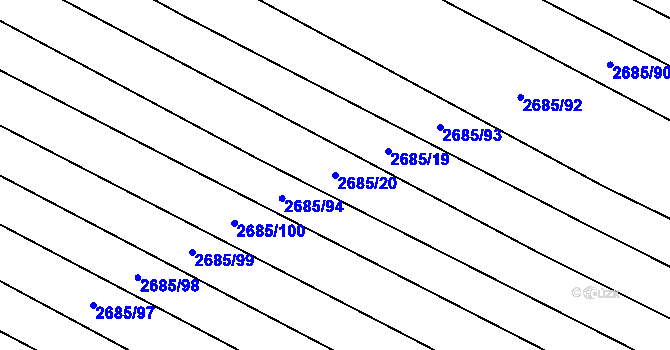 Parcela st. 2685/20 v KÚ Svatobořice, Katastrální mapa
