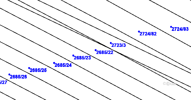 Parcela st. 2685/22 v KÚ Svatobořice, Katastrální mapa